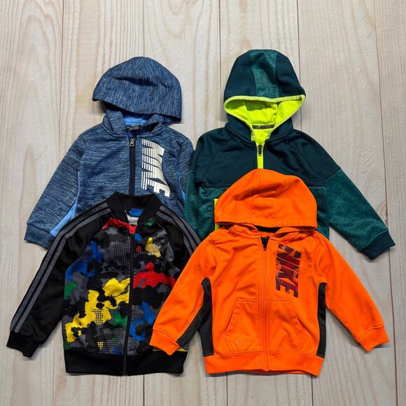 Nike Other - Lot Of 4 Nike Adidas Boys Toddler 18-24 Months Sweatshirt Hoodie Full Zip